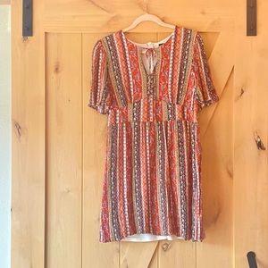 Francesca flutter sleeve waist accent dress L